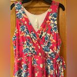 Gilli Maternity Bright Pink Floral Faux Wrap w/Tie Stretchy Maxi Dress Sz Small Pink Photo 1