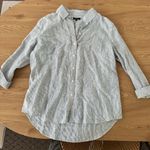Quince  Blue Striped Linen Button Up Photo 0