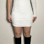 Forever 21  White Bridal One Shoulder Long Sleeve Mini Dress Size Medium Photo 0