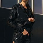 Zyia  Active Black Leopard Print Bomber Running Gym Shorts Photo 0