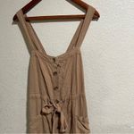 Free People  Catch The Breeze Button Front Midi Dress in tan khaki Photo 5