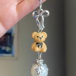 Handmade cute y2k retro teddy bear phone charm/bag accessory/car display/strap🧸🩵 Photo 0