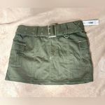 Justify  Dusty Olive Belted Mini Skirt Women’s Size Medium Photo 0