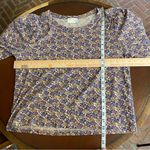 Nation Ltd  Loren Retro Blouse Top Purple Cream XL floral print Feminine dainty Photo 6