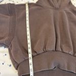 Free People Movement Dusty Brown Cropped Short Sleeve Boxy Hoodie. Size M Photo 3