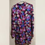 PINKO FLORAL SATIN BUTTON FRONT LONG SLEEVE SHEATH FAUX WRAP MINI DRESS Pink Size 8 Photo 8