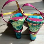 Antonio Melani Pink Leather Tropical Wedge Buckle “Cougar” Style Photo 2