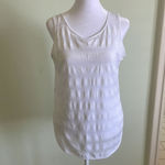 Athleta  White Stripe Semi Sheer Double Layer Tank Top Size Small Photo 1