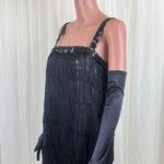 Amscan Tassel Fringe Flapper Halloween Costume Party Dress Blk Silver Medium 6 Photo 1