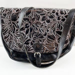 Patricia Nash  Rosolino Leather Tooled Floral Flap Crossbody Bag Black Photo 0