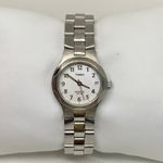 Timex  indiglo women’s quartz date watch silver tone 25mm links size 7” running Photo 0