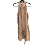 Solid & Striped  The Sawyer Dress Crochet Cover Up Dress Sleeveless Belt Beige M Photo 2