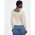 Madewell Soft Wool Cashmere Square Neck Sweater Heather Cloud Size Medium NEW Photo 2