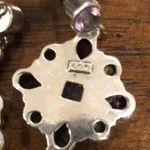 Amethyst Garnet Peridot Sterling Silver Drop Dangle Faceted Earrings Photo 6