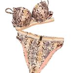 Aerie RI Resort Two Piece Python Printed Bathing Suit Size M D24 Photo 0