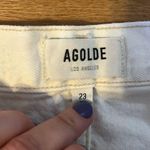 AGOLDE Creme Off White Parker Distressed Denim Shorts Sz 23 Photo 1