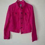 Vintage Women's Hot Pink Cropped Denim Jacket • Jean Jacket • 90s Size M Photo 1