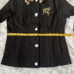 Chico's Chico’s Jacket Women’s Faux Fur-Trimmed Ponte in black size 0 (4/6) Photo 3