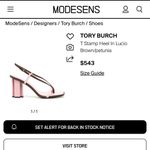 Tory Burch NEW  PINK & BROWN STRAPPY THONG CHUNKY HEELS T STAMP Photo 6