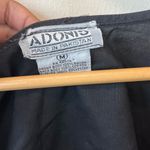 Vintage cropped button front long sleeve top velvet front sheer sleeves Black Size M Photo 4