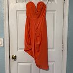 Zimmermann Zimmerman Silk Deep Plunge Peach Asymmetric Midi Dress Size 0 Photo 1
