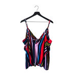 Lulus Multicolor Striped V-Neck Tank Top w/ Tie Back – Size M Photo 6