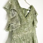 Mac Duggal 20310 Olive Green Embroidered Flutter Sleeve V Neck Gown 14 NEW $798 Photo 4