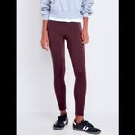 Old Navy NWT Burgundy High-Waisted Fleece-Lined Leggings - Medium Photo 3