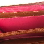 Tous Genuine Pebble Leather Zip~Around Wallet Cognac Dustcover Flaws Photo 7