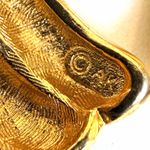 Anne Klein Vintage Gold Tone Sculptural Clip Earrings Photo 5