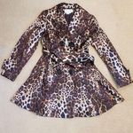 Helene Berman London Helen Berman London animal print trench w belt lined interior SZ S  Photo 0