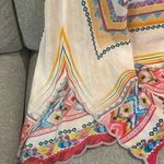 Johnny Was Tulum Tunic Silk Scallop Hem Geometric Floral Short Sleeve Photo 4