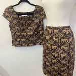 Maggy London Y2K Jacquard Leopard Print skirt Set 4 Photo 0