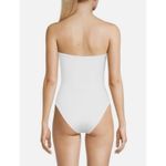Jade Swim White Yara Shirred One Piece Swimsuit Strapless NWOT Size S Photo 1