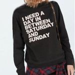 ZARA Trafaluc Black Crewneck Long Sleeves Sweatshirt, Sz Small Photo 0