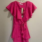 DO+BE Dark Pink Wrap Style Romper Summer Cocktail | Medium | NWT Photo 2