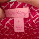 Lilly Pulitzer  Cormick Dress Pink and White Bamboo with Embroidery Bow Straps Photo 1
