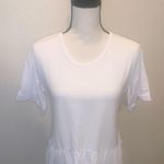 Long Tall Sally LTS  White Women's 8 Long Short Sleeve Top Peplum Photo 1