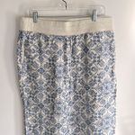 Soft Surroundings  Aliso Point Linen Pants Blue Print Photo 4