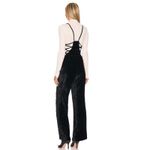 Free People  90s Forever Overalls Crushed Velvet Black size M Photo 12