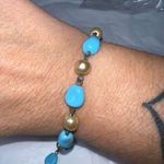 Vintage Sleeping Beauty Turquoise and Cultured Pearl Bracelet Blue Photo 4