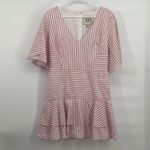 The Jetset Diaries  Stripped V Neck Mini Dress Size Large.‎ Tiered.  TJD Photo 1