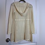 Cyrus  Sz L Beiege Hooded Openwork Mesh Crochet Pockets Loose Oversized Cardigan Photo 12