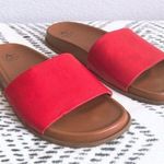 Aquatalia Slide Sandals Leather Red, Size 6 NEW Photo 0