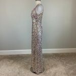 Alex Evenings Sequined Column Evening Gown Size 4 Pink and Gold Formal Dress Photo 2