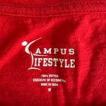 Wisconsin Badgers Red White Black Stripe Short Sleeve Women’s Tee Shirt Medium Photo 4