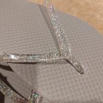 Old Navy size 11 NWOT Grey Gray Flip Flops Sparkle Summertime Cute Wedding Photo 6