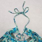 Reel Legends Blue Tropical Shell Tie Swim Sports Bra Beach Bikini Top M Medium Photo 3
