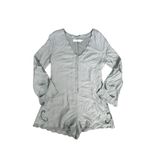 ASTR the label Women's S Genevieve Embroidered Bell Sleeve Romper Dust/Gray Boho Photo 2