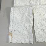 Veronica Beard RTR sz6 white floral riggs cutout scalloped pants floral eyelet Photo 6